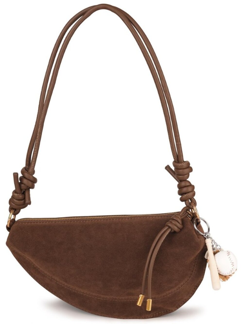 Small Suede Dumpling Crossbody Bag for Women, Hobo Shoulder Purse with Cute